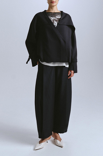 Брюки большой ромб со складкой, шерсть