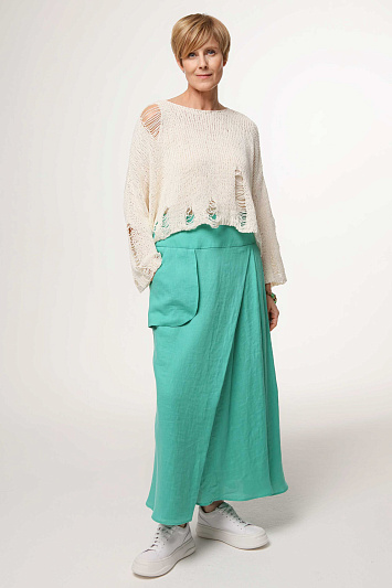 Юбка с запахом, мягкий лён