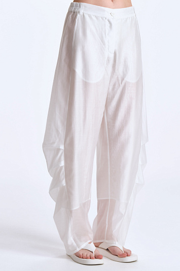 Брюки большой овал с защипами, прозрачные