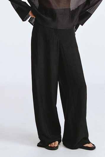 Брюки прямые, тонкий лен