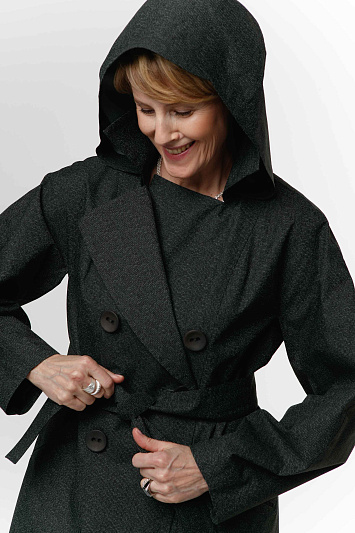 Плащ со съемным капюшоном, на подкладке