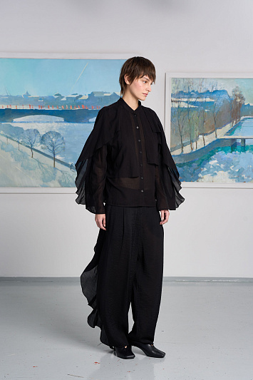 Блуза многослойная, тонкий хлопок