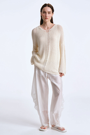 Брюки большой овал с защипами, прозрачные