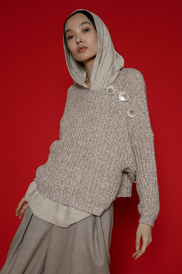 Джемпер грубой вязки с планкой