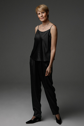 Брюки атласные джоггеры