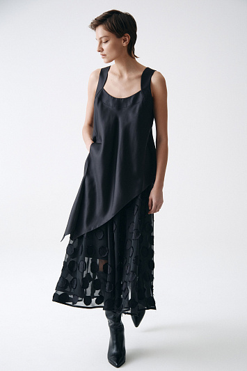 Блуза топ на бретелях асимметричный шелковый