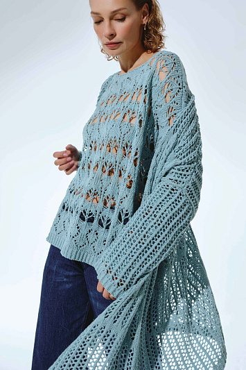 Кардиган Сетка с квадратами