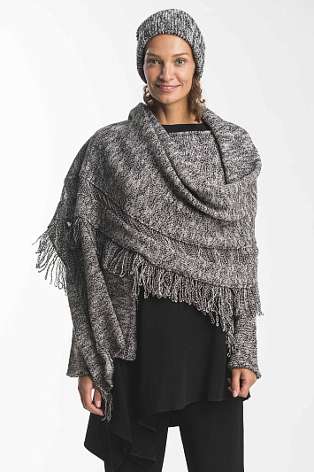 Шарф с бахромой "Рогожка"