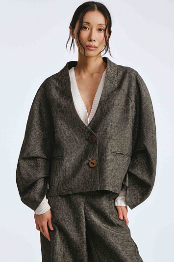 Жакет свободный, реглан, виши