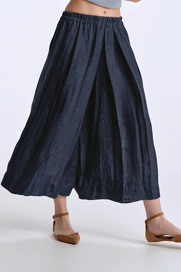 Юбка-брюки с широкими защипами