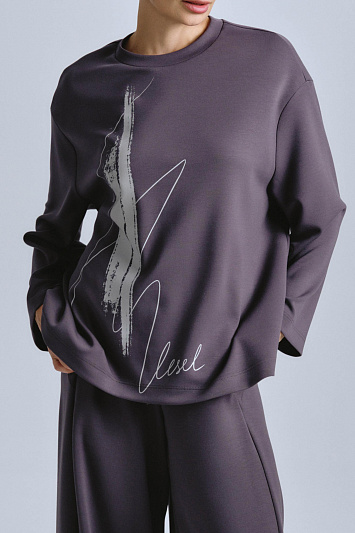 Блуза лонгслив с принтом Сухая кисть