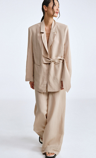 Брюки прямые, тонкий лен