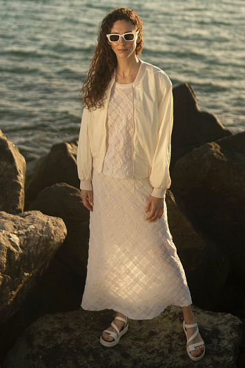 Юбка длинная, жатая клетка