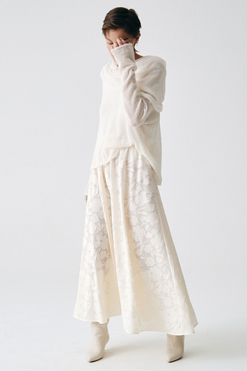 Юбка клеш Прозрачные цветы