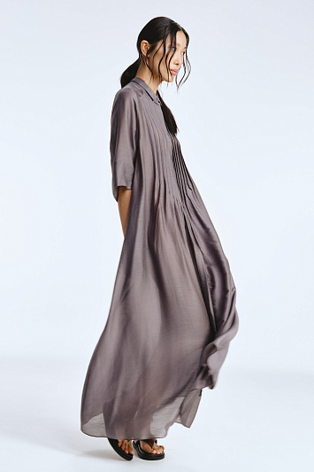 Платье рубашка с защипами