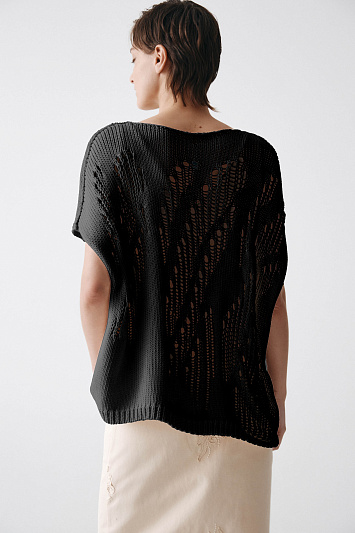 Джемпер с коротким рукавом Ажур