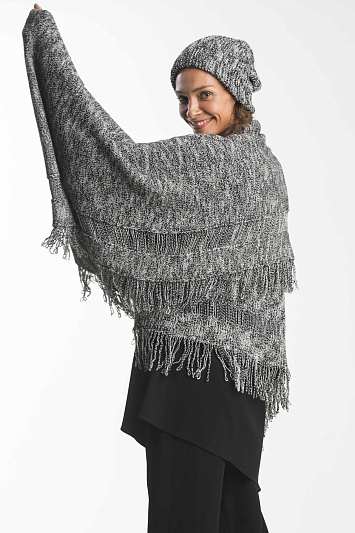 Шарф с бахромой "Рогожка"