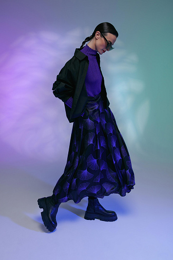 Юбка в складку, с молнией, Неон