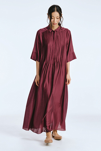 Платье рубашка с защипами