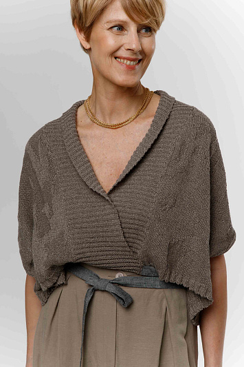 Джемпер с коротким рукавом Гравюра с завязками