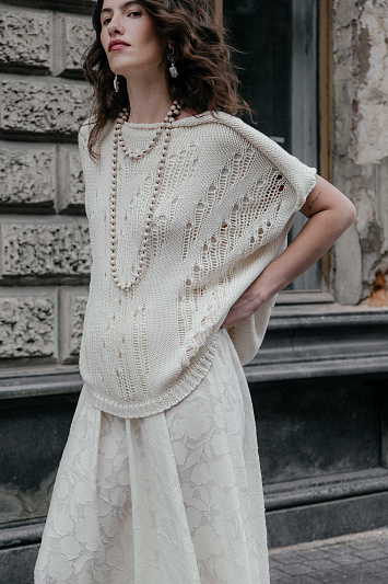 Джемпер с коротким рукавом Ажур