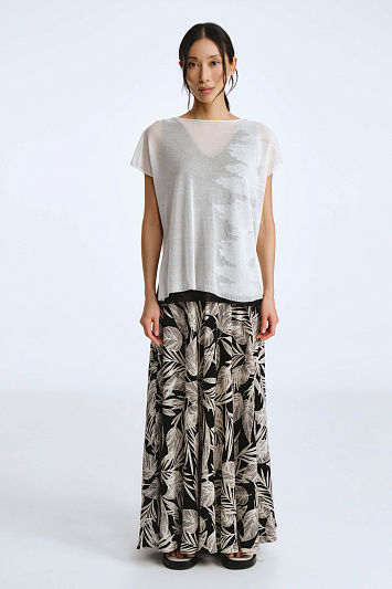 Юбка клеш Листья