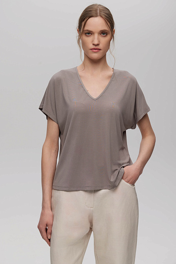Блуза база с рукавом, тонкий трикотаж