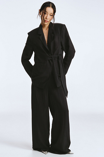 Брюки прямые, тонкий лен