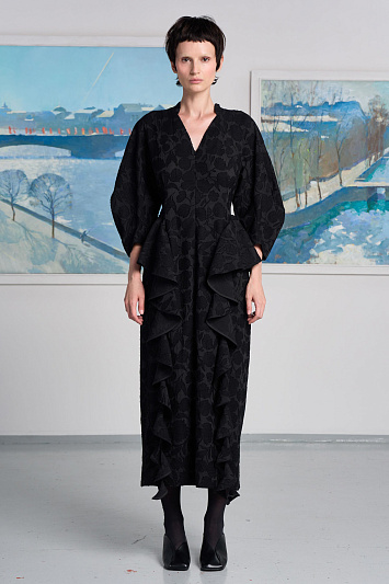 Платье с воланами Прозрачные цветы